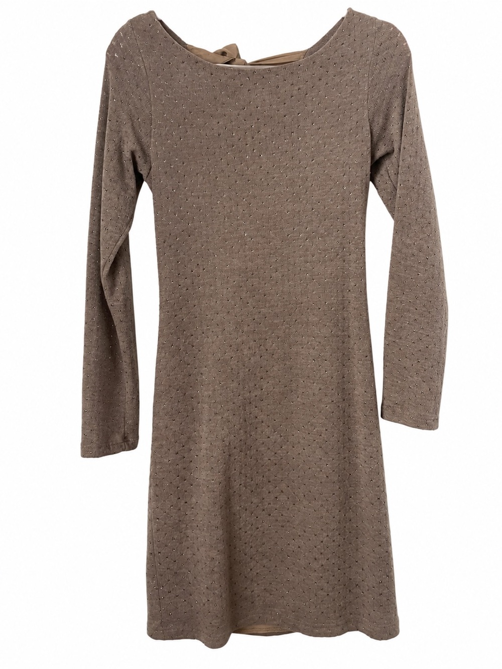 Freeway Metallic Knit Open Back Tie Dress Size Small